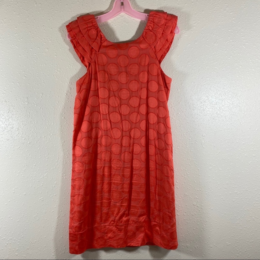 Rabbit Casual Dress Short Sleeve Mini Dress size 8 lined Orange Textured…